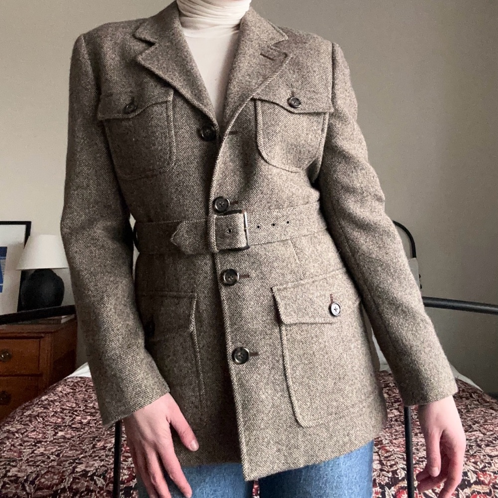 Ralph Lauren Wool Belted Military Blazer